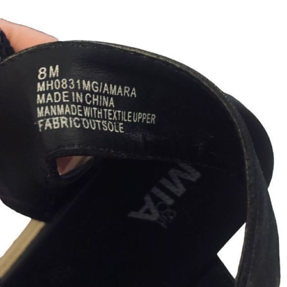 MIA Low Profile Platform Black Sandals Size 8 - Picture 4 of 4